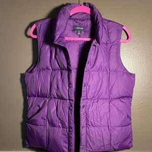 Lands' End Vibrant Purple Puffy Quilted Vest